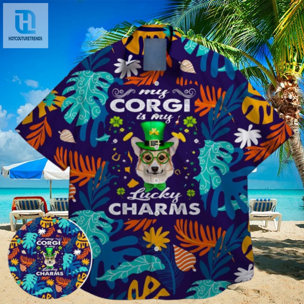 Corgi Are Lucky Charm Green Shamrock Bigfoot St Paddys Vibes On St Patrick Day Hawaiian Shirt Limited Edition 