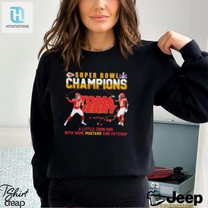 Super Bowl Lviii Champions Tom And Jerry Mustard Travis Kelce And Patrick Mahomes Shirt hotcouturetrends 1 2
