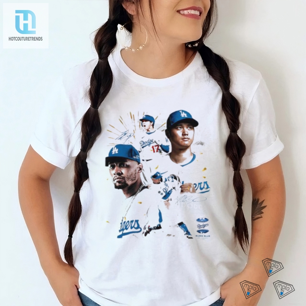 Dodgers Power Duo Shohei Ohtani  Mookie Betts Signature Graphic T Shirt 