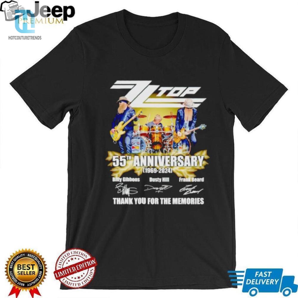 Zz Top 55Th Anniversary 1969 2024 Thank You For The Memories Shirt 