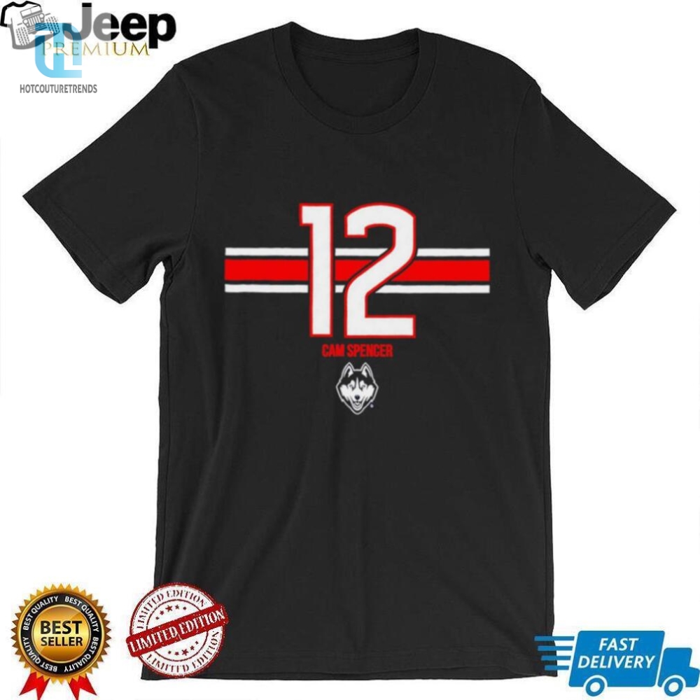 Uconn Huskies Basketball Cam Spencer Number 12 Logo Shirt 