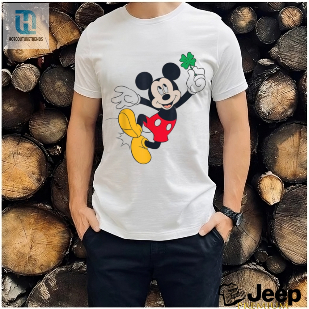 Disney Mickey Mouse Heel Click Shamrock St Patricks Day T Shirt 