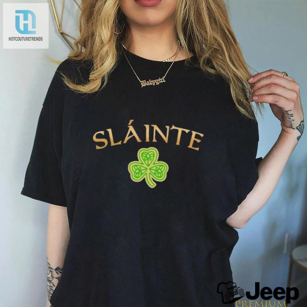 Womens Slainte St. Patricks Day Print Shirt 
