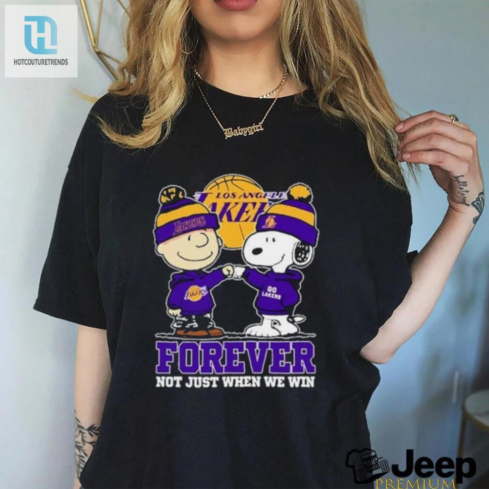 Snoopy Fist Bump Charlie Brown Los Angeles Lakers Forever Not Just When We Win Shirt 