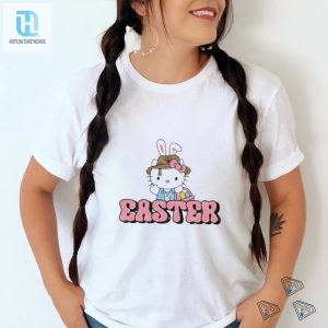 Kitty Wearing Hat Easter Holding A Basket Of Eggs Shirt hotcouturetrends 1 3