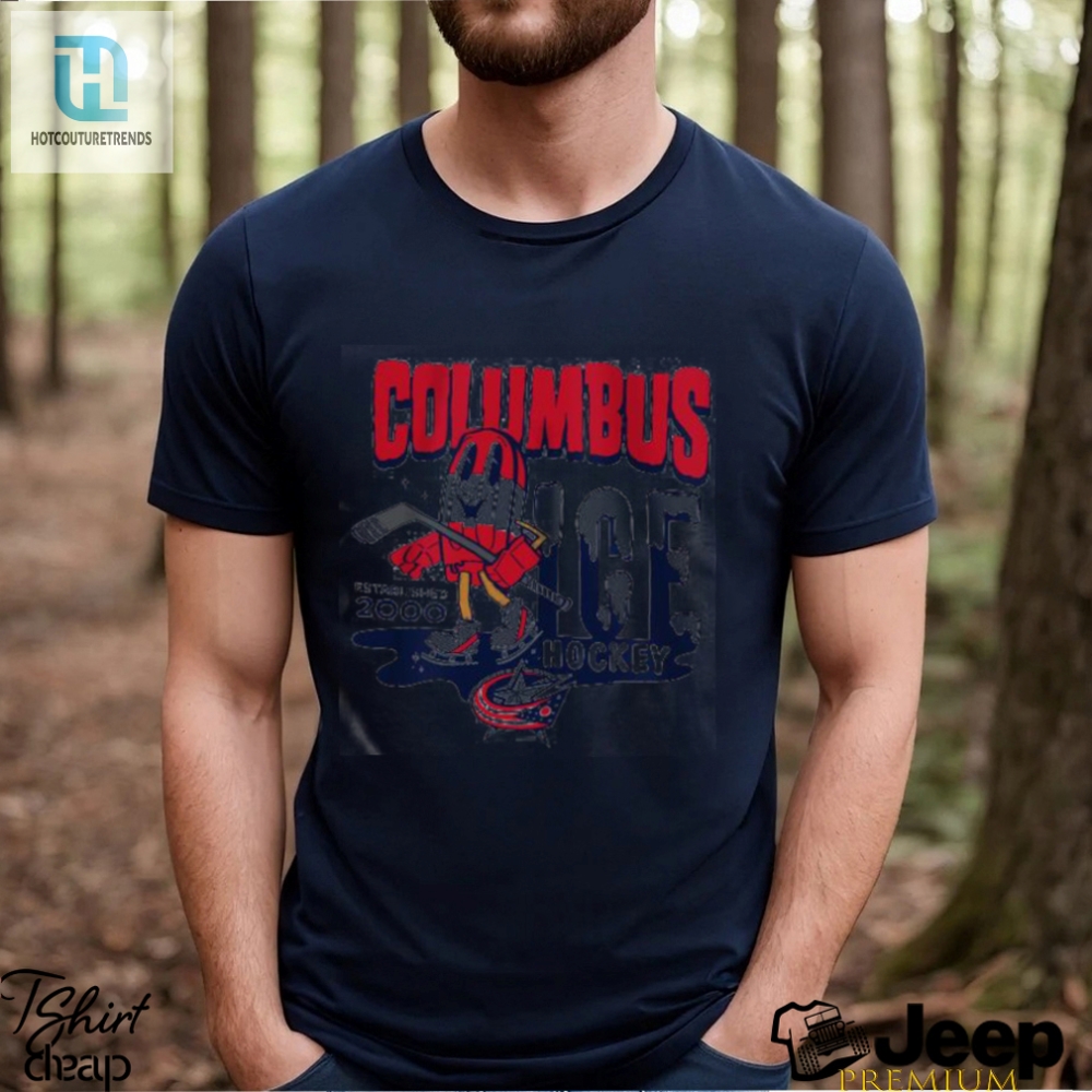 Official Columbus Blue Jackets Mitchell And Ness Youth Popsicle T Shirt 