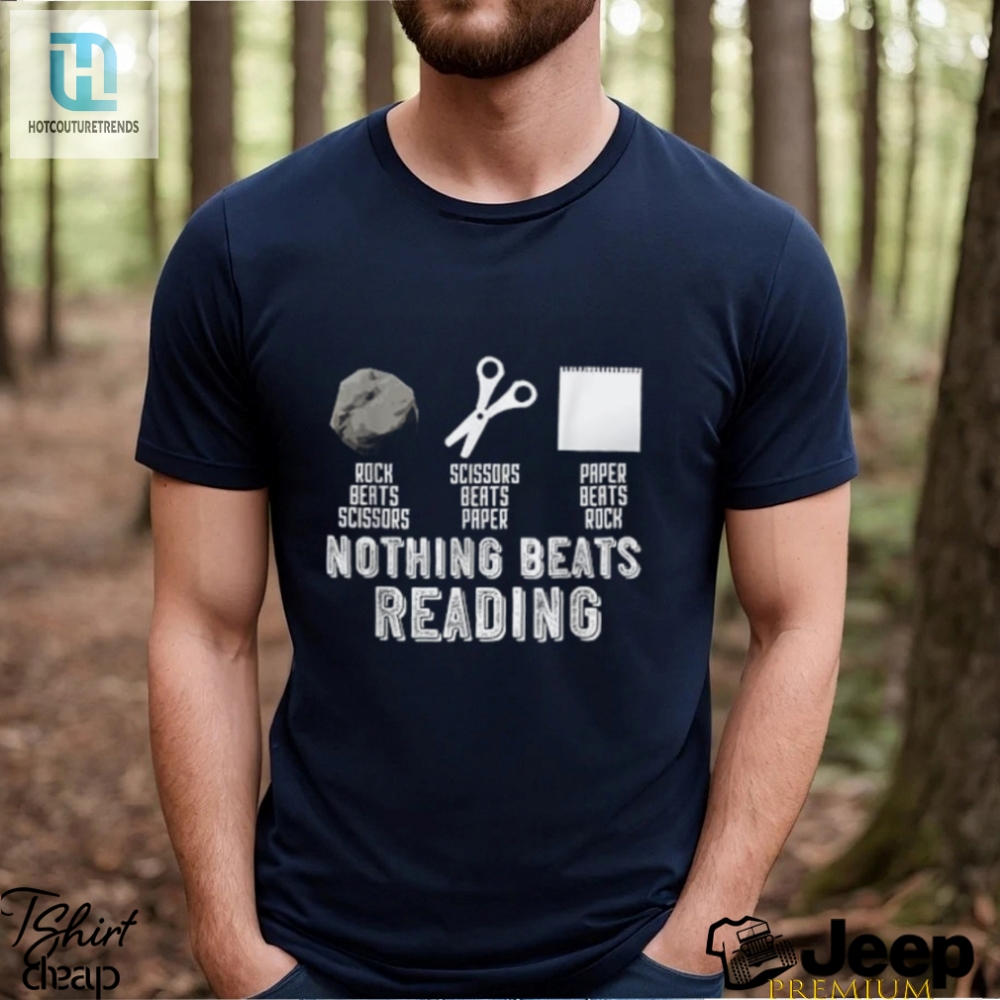 Rock Paper Scissors Vintage Nothing Beats Reading Hand Game T Shirt 