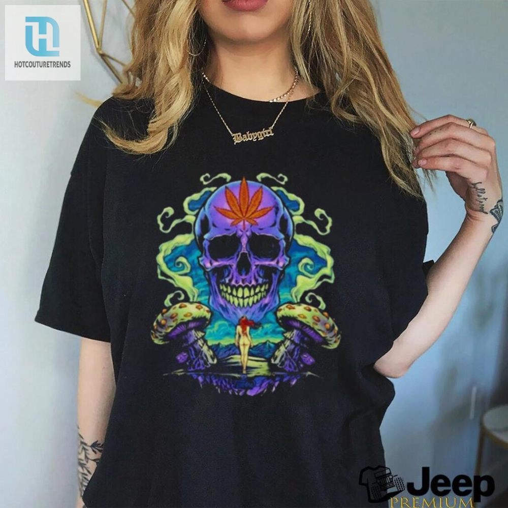 Purple Cannabis Skull T Shirt 