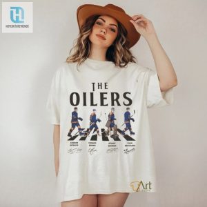 Oilers Walking Abbey Road Signatures Ice Hockey Shirt hotcouturetrends 1 2