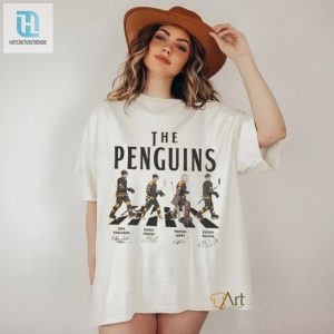 Penguins Walking Abbey Road Signatures Ice Hockey Shirt hotcouturetrends 1 2