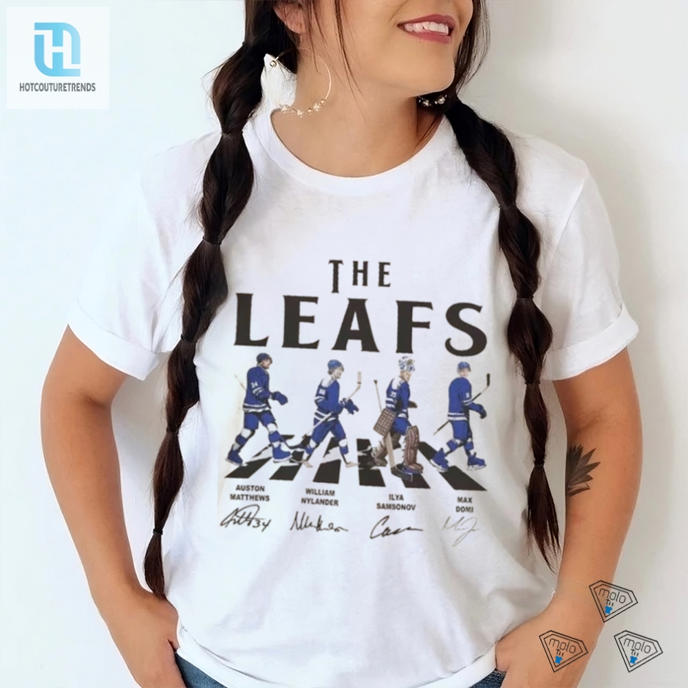 Leafs Walking Abbey Road Signatures Ice Hockey Shirt 
