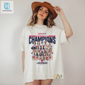 Official Uconn Ncaa Mens Basketball 2024 Big East Tournament Champions Team Caricature T Shirt hotcouturetrends 1 2