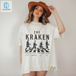 Kraken Walking Abbey Road Signatures Ice Hockey Shirt hotcouturetrends 1 2