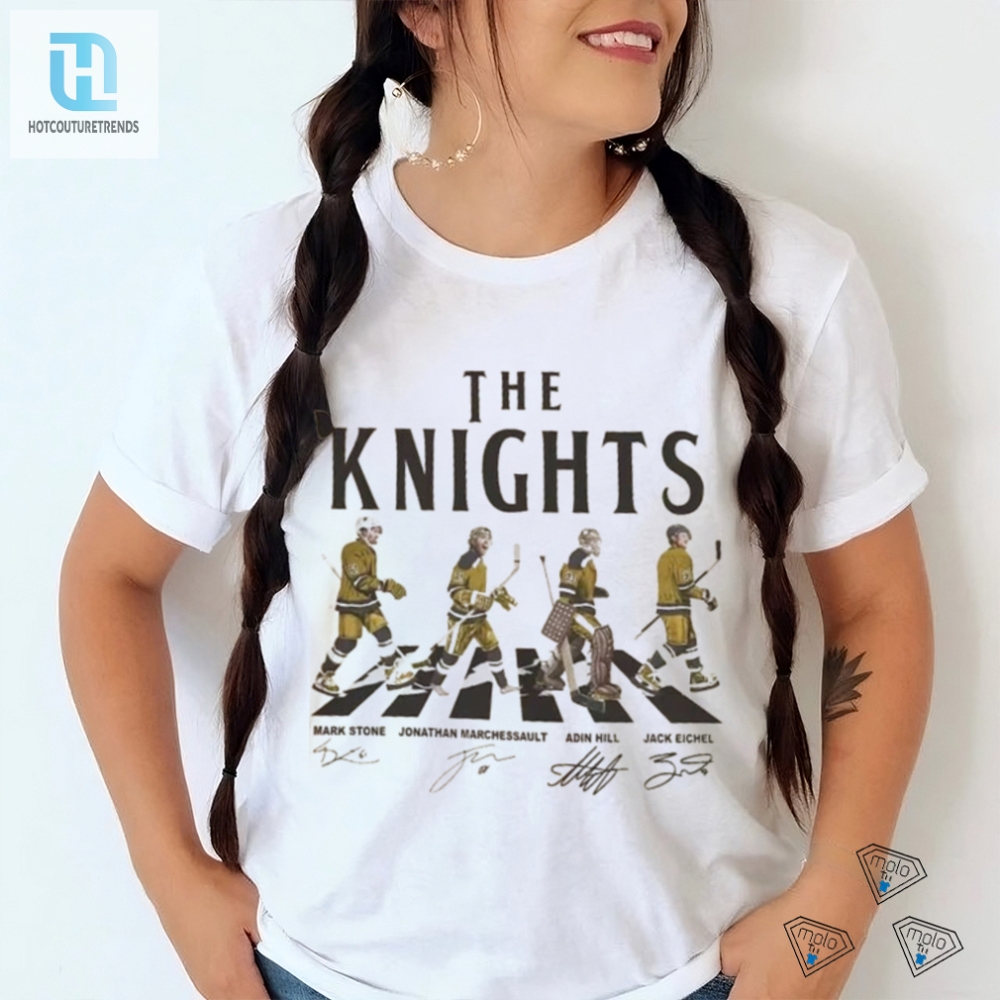 Knights Walking Abbey Road Signatures Ice Hockey Shirt 