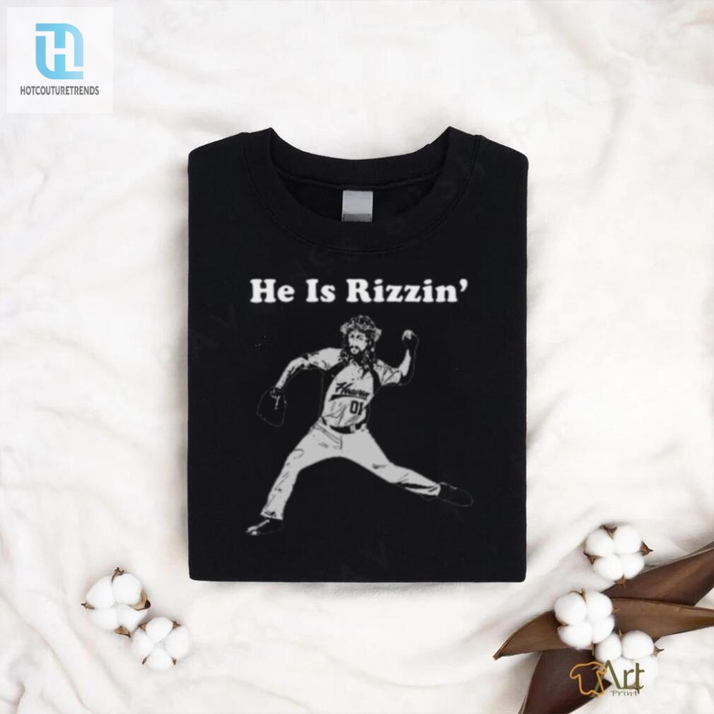He Is Rizzin Funny Baseball Retro Christian T Shirt 