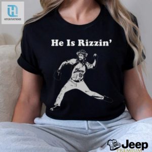 He Is Rizzin Funny Baseball Retro Christian T Shirt hotcouturetrends 1 3