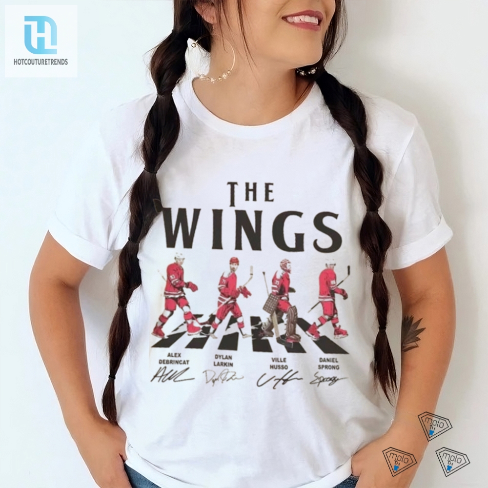 Wings Walking Abbey Road Signatures Ice Hockey Shirt 
