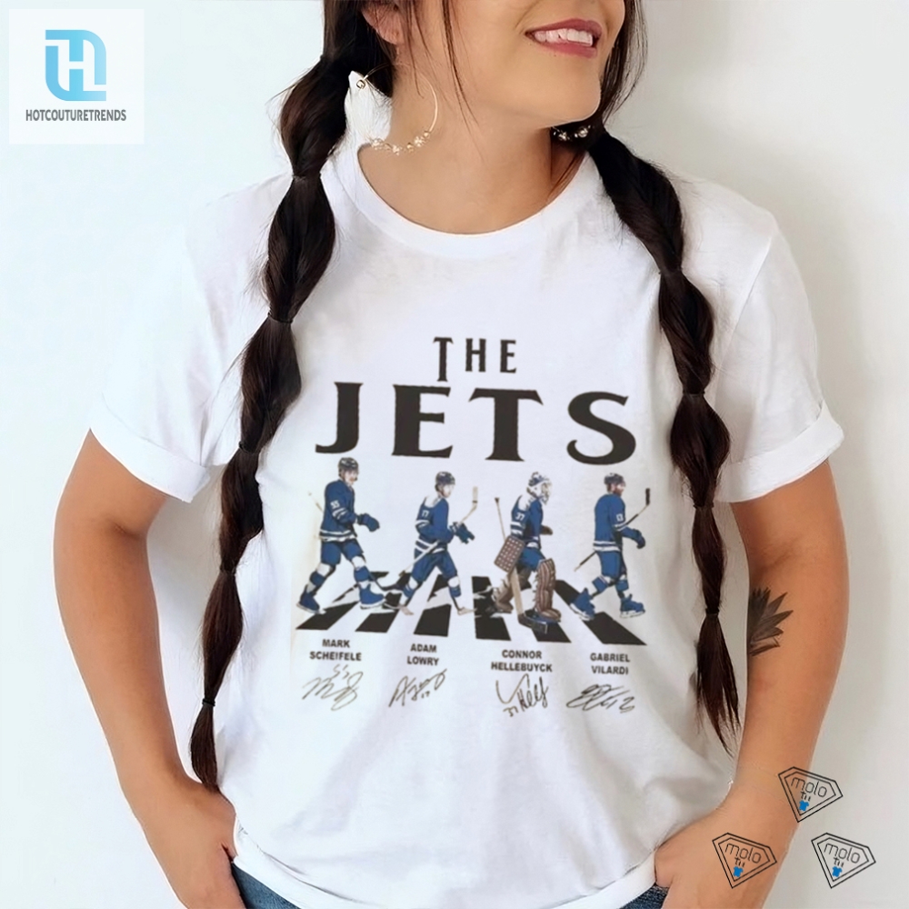 Jets Walking Abbey Road Signatures Ice Hockey Shirt 