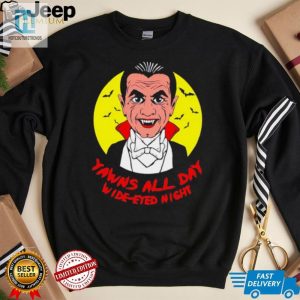 Yawns All Day Wide Eyed Night Vampire Cartoon Shirt hotcouturetrends 1 2