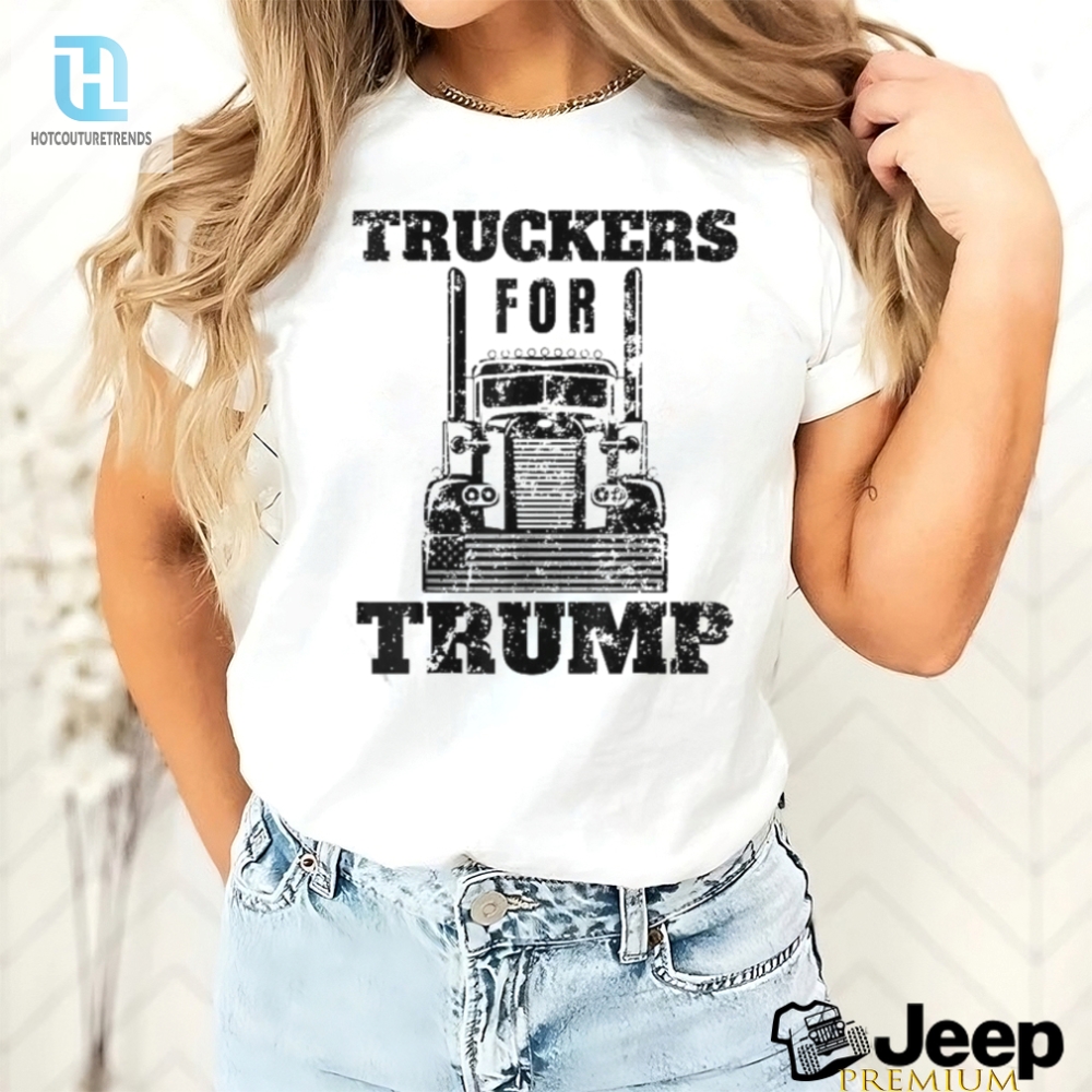 Unny Truckers For Trump American Flag 2024 Shirt 