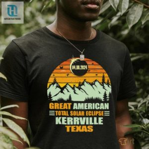 Great American Kerrville Texas Total Solar Eclipse 2024 Vintage Sunset Mountain T Shirt hotcouturetrends 1 2