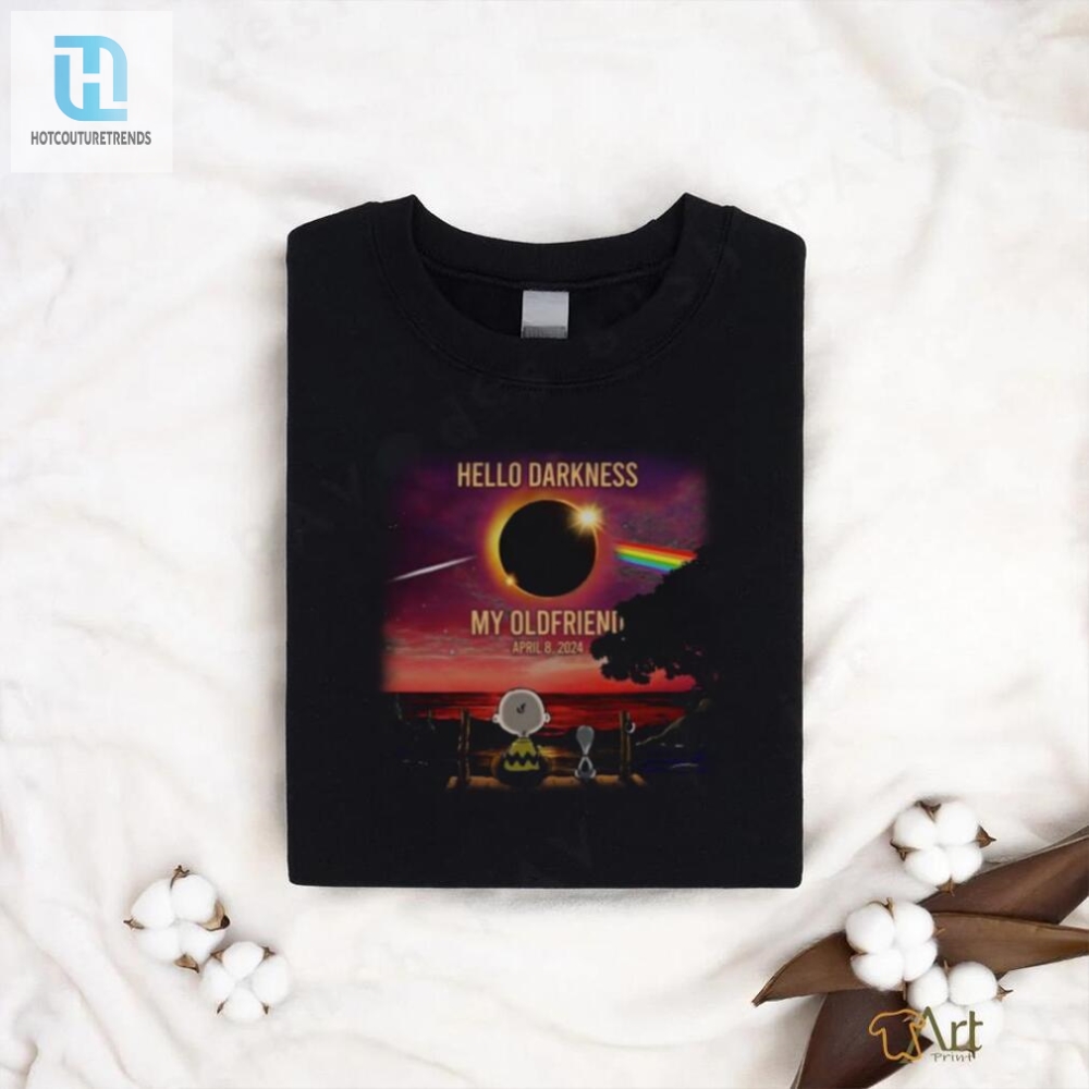 Snoopy Solar Eclipse Hello Darkness My Old Friend April 8 2024 Shirt 