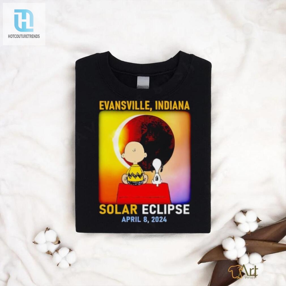 Charlie Brown And Snoopy Evansville Indiana Solar Eclipse April 8 2024 Shirt 