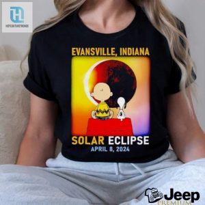 Charlie Brown And Snoopy Evansville Indiana Solar Eclipse April 8 2024 Shirt hotcouturetrends 1 2