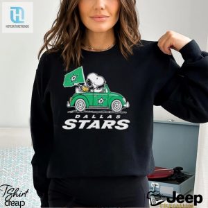 Snoopy And Woodstock Driving Car Dallas Stars Hockey T Shirt hotcouturetrends 1 3