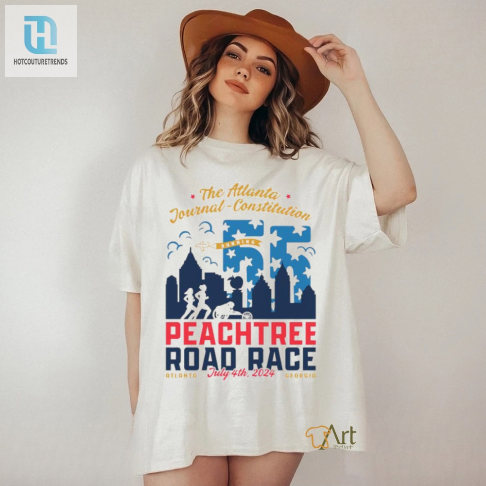 Official The Atlanta Journal Constitution Peachtree Road Race July 4 2024 Atlanta Georgia City 55 Apple T Shirt 