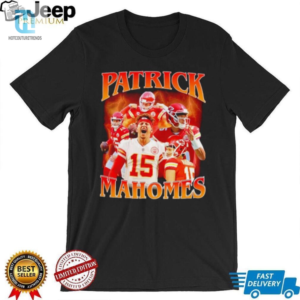 Patrick Mahomes Number 15 Kansas City Chiefs Football Player Portrait Lightning Shirt hotcouturetrends 1