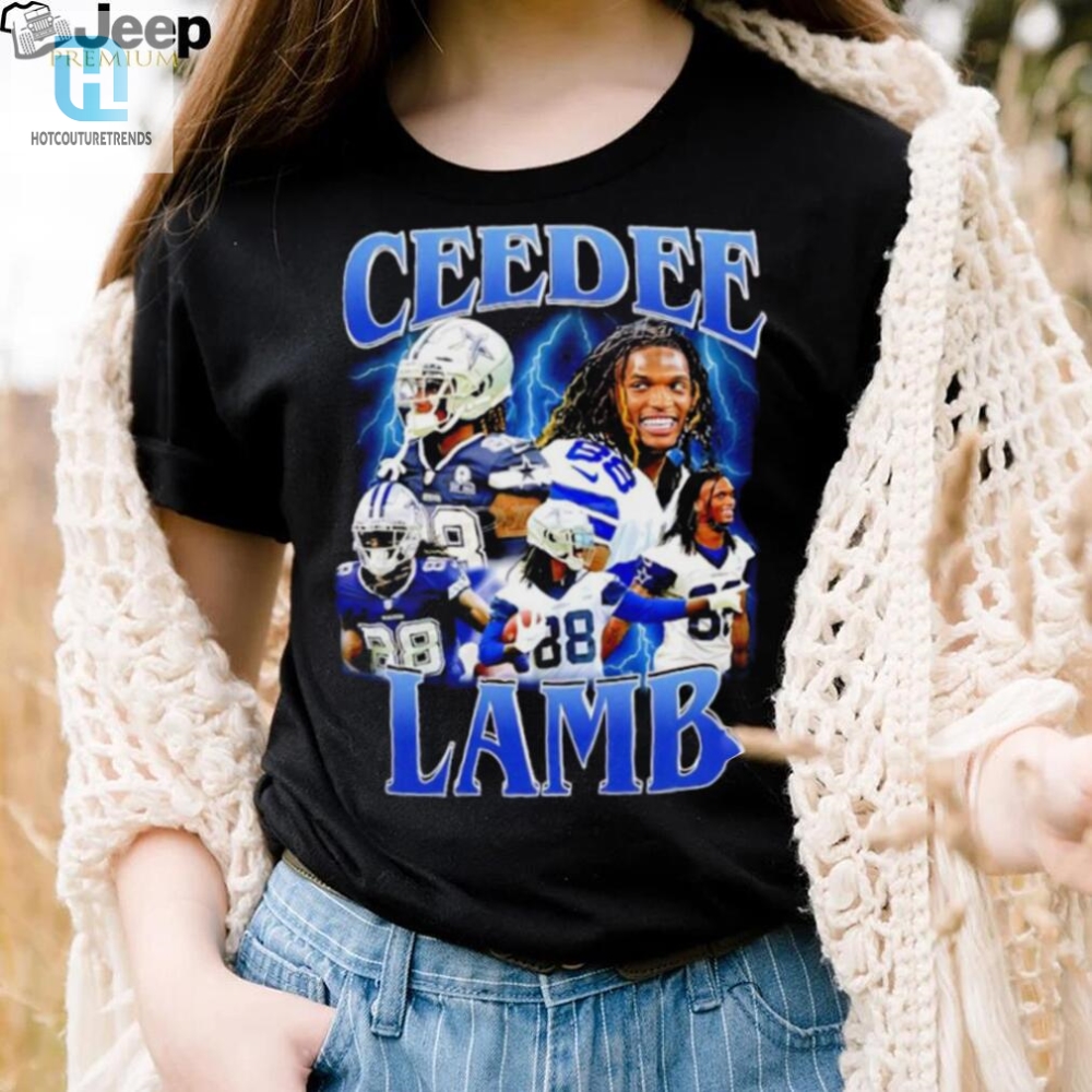 Ceedee Lamb Number 88 Dallas Cowboys Football Player Portrait Lightning Shirt 