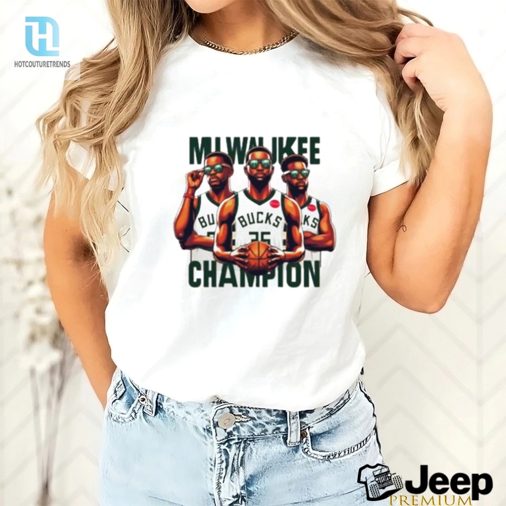 Milwaukee Bucks Champion Basketball Cartoon Shirt 