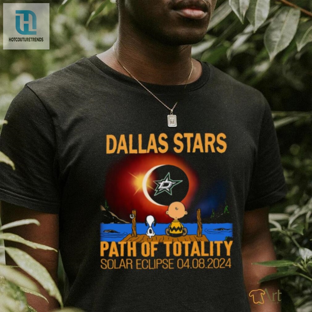 Snoopy And Charbown Dallas Stars Nhl Path Of Totality Solar Eclipse Shirt 