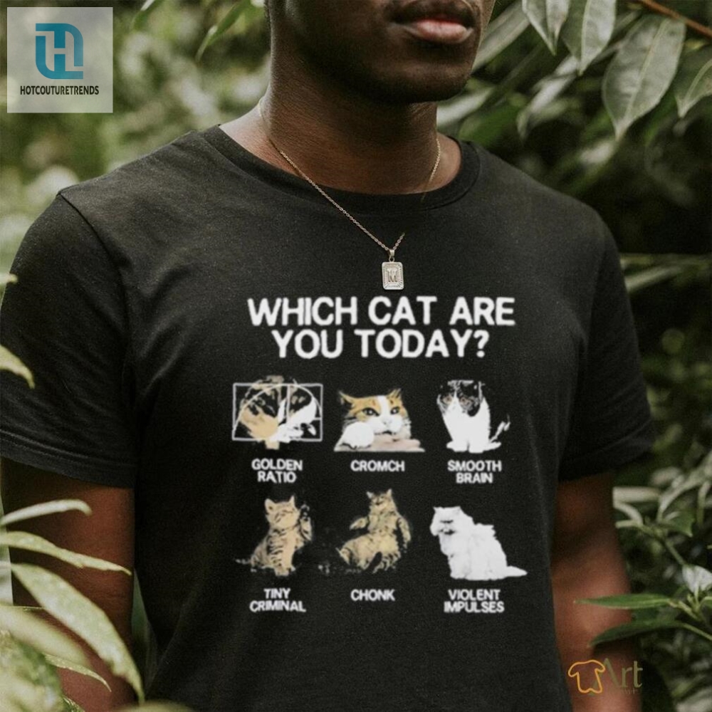 Official Which Cat Are You Today Golden Cromch Smooth Brain Tiny Criminal Chonk Violent Impulses Shirt 