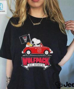 Peanuts Snoopy And Woodstock On Car Nc State Wolfpack Basketball Sweet 16 Shirt hotcouturetrends 1 3