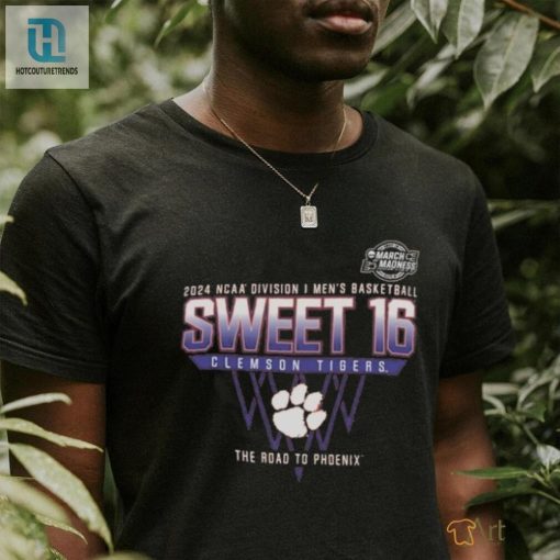 Clemson Tigers Sweet 16 Di Mens Basketball 2024 The Road To Phoenix Shirt hotcouturetrends 1 1