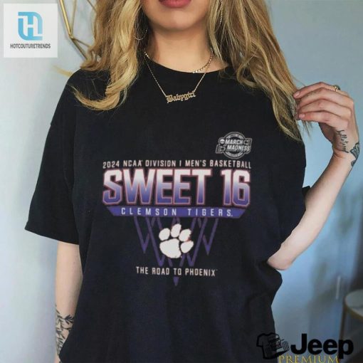 Clemson Tigers Sweet 16 Di Mens Basketball 2024 The Road To Phoenix Shirt hotcouturetrends 1 3