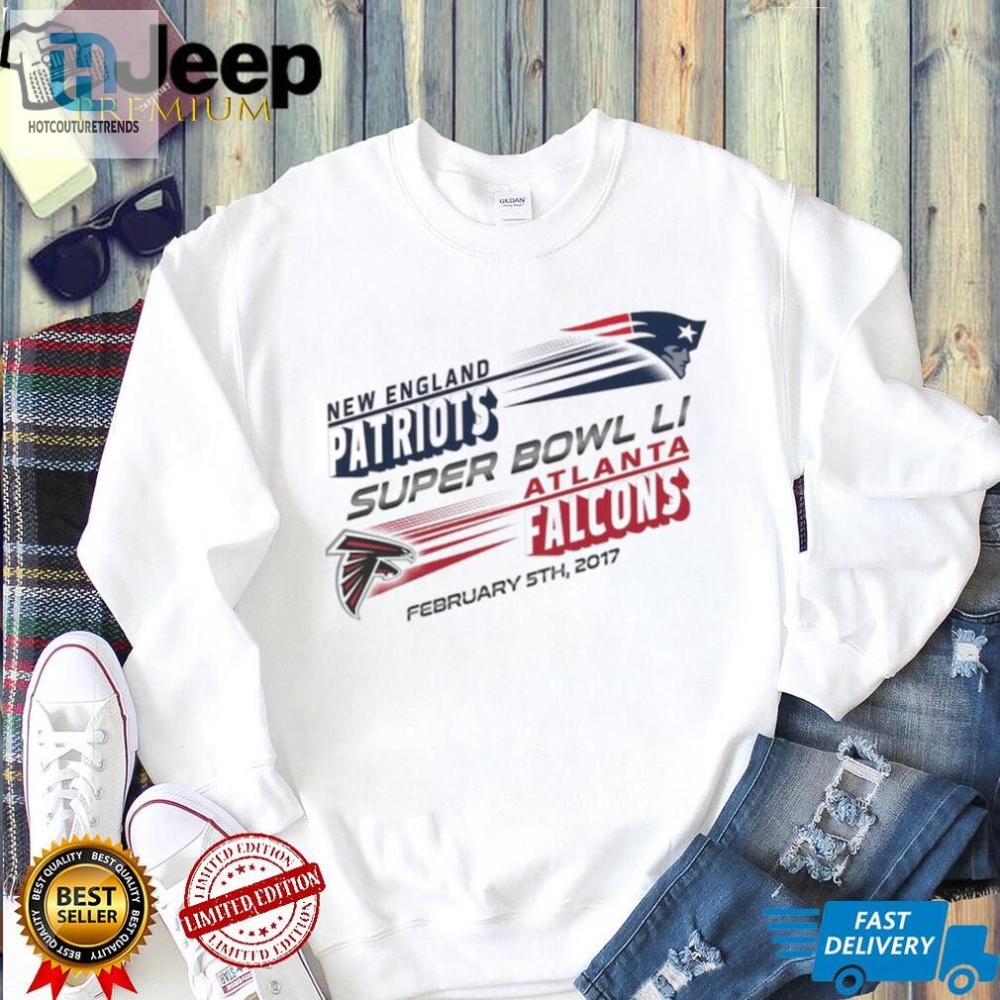 New England Patriots Vs. Atlanta Falcons Youth Super Bowl Li Dueling Revolution Roster T Shirt 