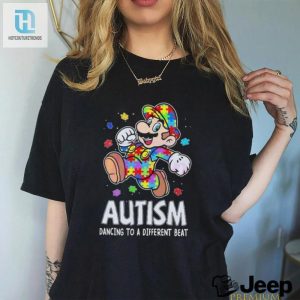 Super Mario Autism Dancing To A Different Beat Puzzle Shirt hotcouturetrends 1 2