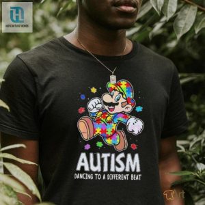 Super Mario Autism Dancing To A Different Beat Puzzle Shirt hotcouturetrends 1 3