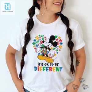 Mickey Mouse Autism Its Ok To Be Different Heart Puzzle Shirt hotcouturetrends 1 2