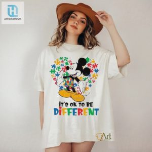 Mickey Mouse Autism Its Ok To Be Different Heart Puzzle Shirt hotcouturetrends 1 3