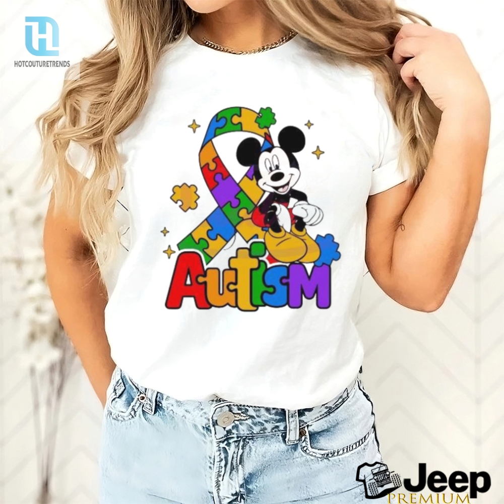Mickey Autism Awareness Ribbon Puzzle Piece Shirt 