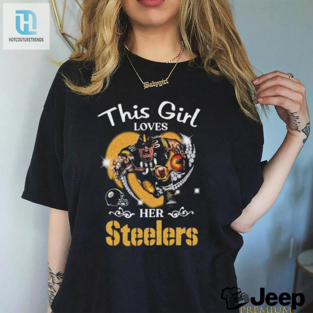 This Girl Loves Her Hearts Mascot Pittsburgh Steelers Diamond 2024 Shirt 