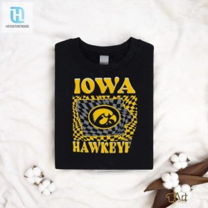 Iowa Hawkeyes Womens Comfort Colors Checkered Mascot T Shirt hotcouturetrends 1 2