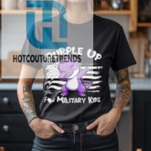 Dinosaur Purple Up For Military Kids Usa Flag Shirt hotcouturetrends 1 1