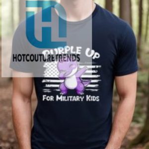 Dinosaur Purple Up For Military Kids Usa Flag Shirt hotcouturetrends 1 3