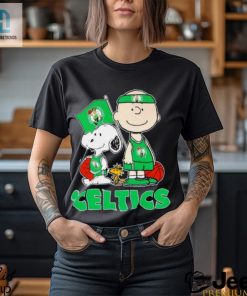 Boston Celtics Peanuts Snoopy Woodstock And Charlie Brown Flag Shirt hotcouturetrends 1 3