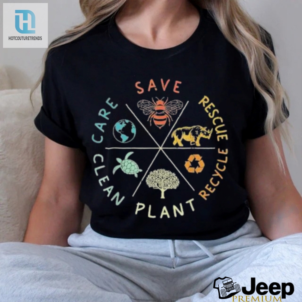 Official Save Bees Rescue Animals Recycle Plastic Earth Day T Shirt 